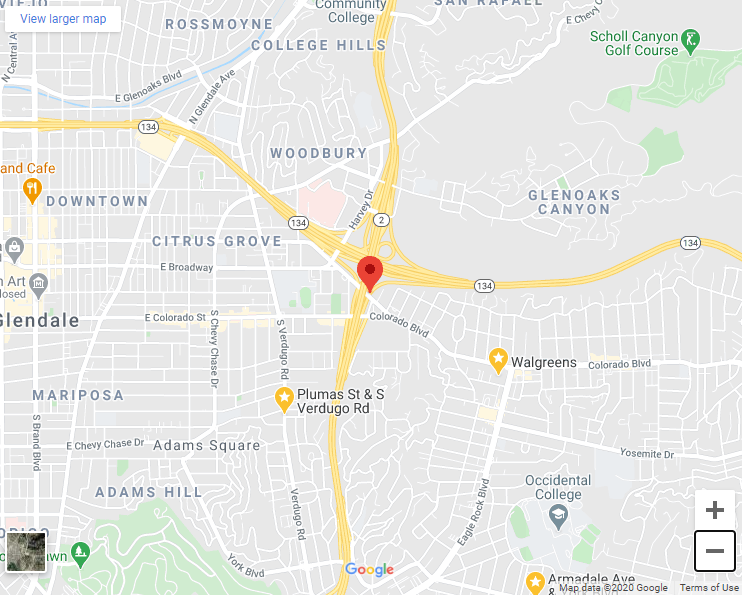 Location of Eagle Rock brush fire